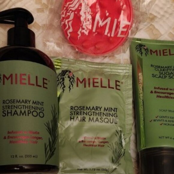 NWOT Mielle Rosemary Mint Root Rescue: Scrub, shampoo, mask, scrubber Giftset - Picture 1 of 8